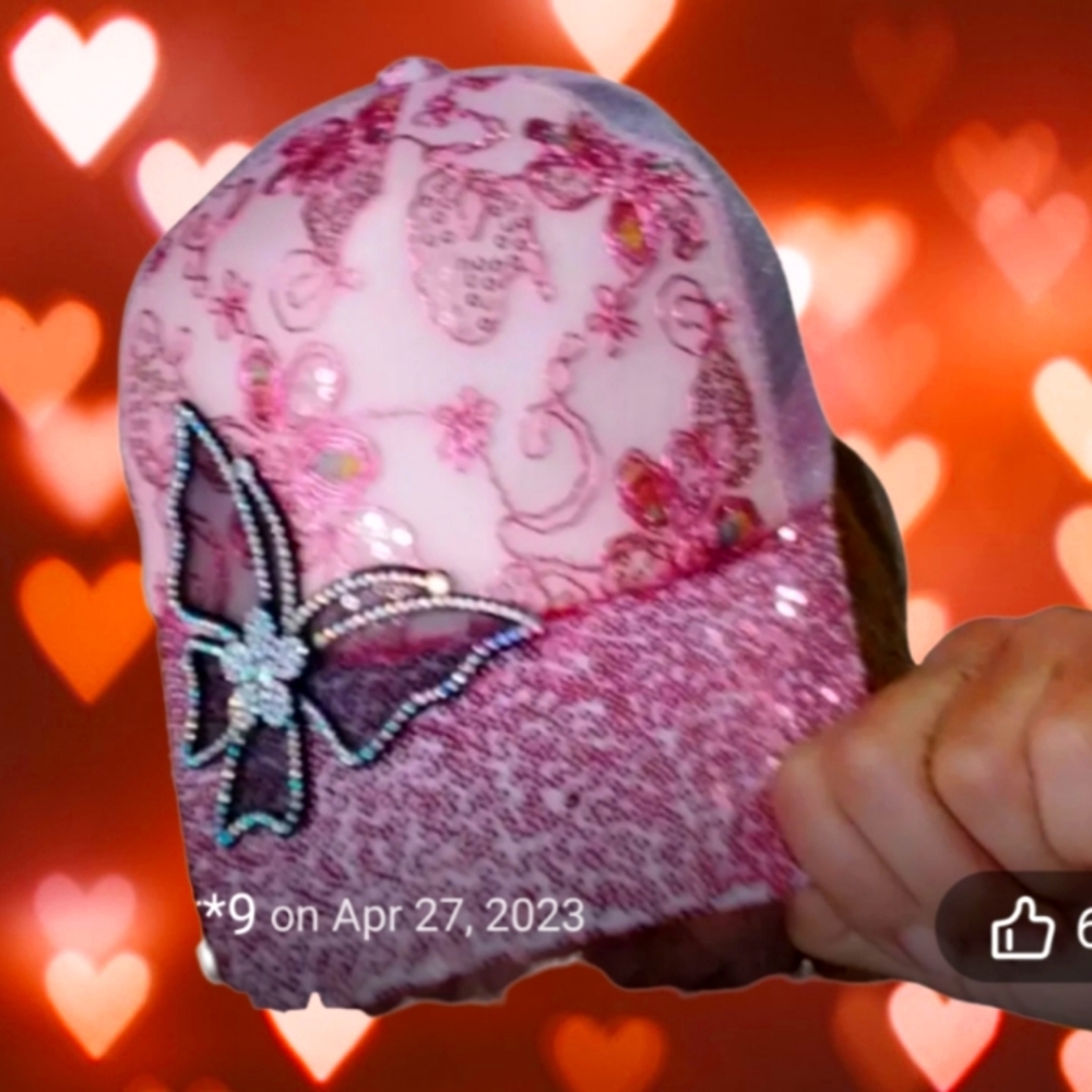 PINK SEQUIN CAP